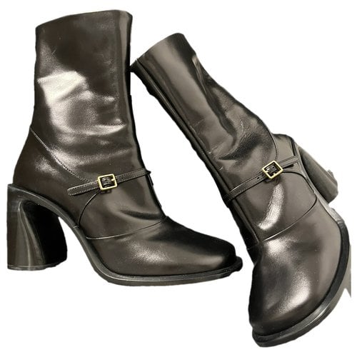 Pre-owned Rochas Leather Boots In Black