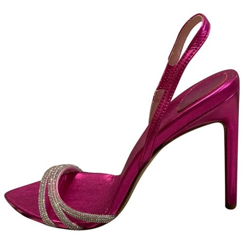 Pre-owned Bettina Vermillon Leather Heels In Pink