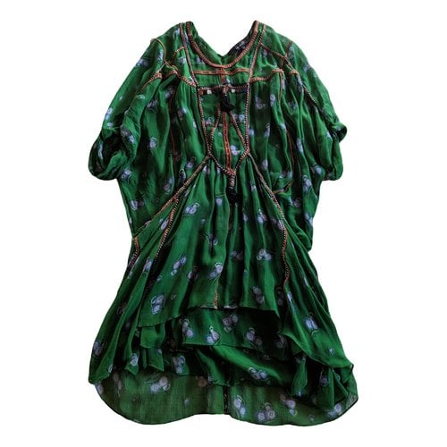 Pre-owned Isabel Marant Silk Mini Dress In Green