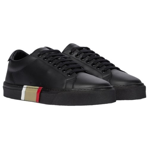 Pre-owned Burberry Leather Low Trainers In Black