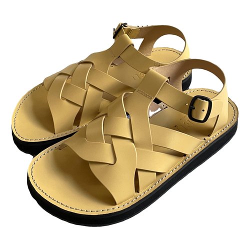 Pre-owned Hereu Leather Sandal In Yellow