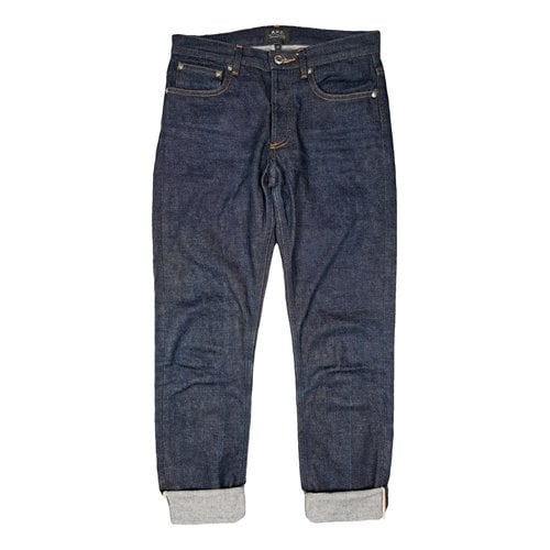 Pre-owned Apc Straight Jeans In Navy