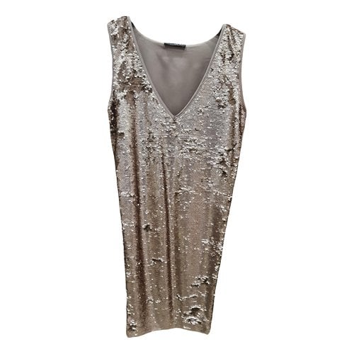 Pre-owned Liujo Glitter Mid-length Dress In Beige