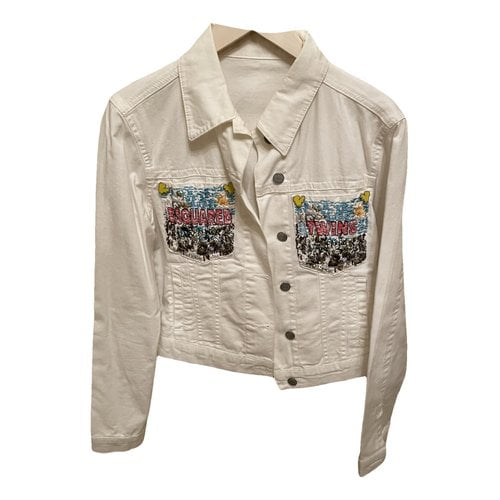 Pre-owned Dsquared2 Biker Jacket In White