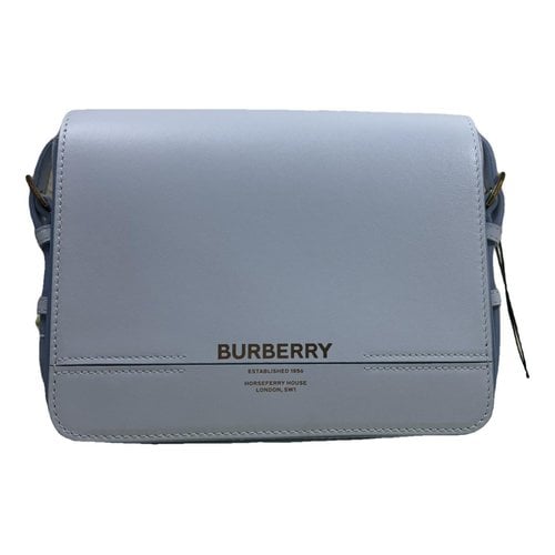 Pre-owned Burberry Grace Leather Crossbody Bag In Blue