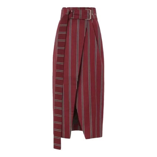 Pre-owned Solace London Wool Mid-length Skirt In Burgundy