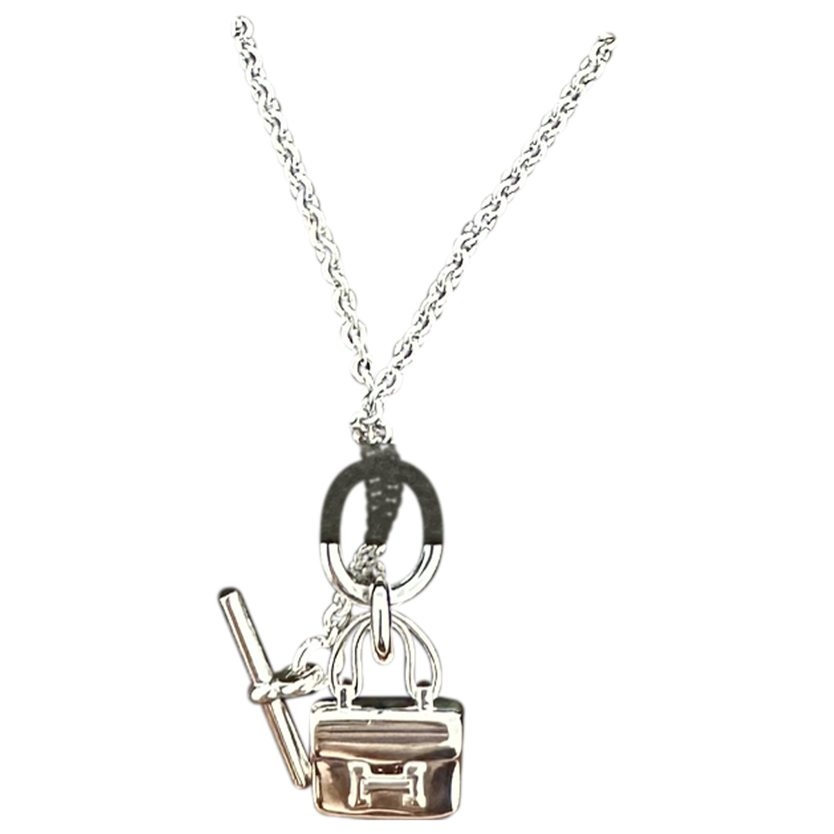 image of Hermès Amulette silver pendant