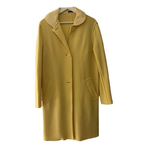 Pre-owned Max & Co Wool Trench Coat In Yellow