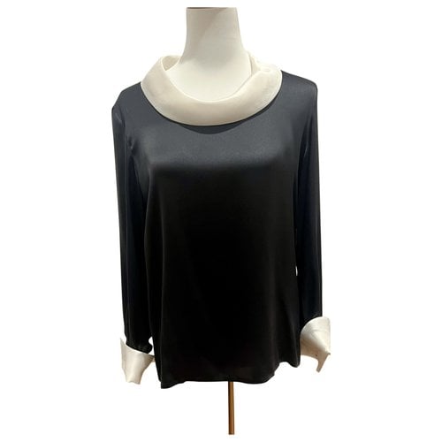 Pre-owned Valentino Vlogo Silk Shirt In Black