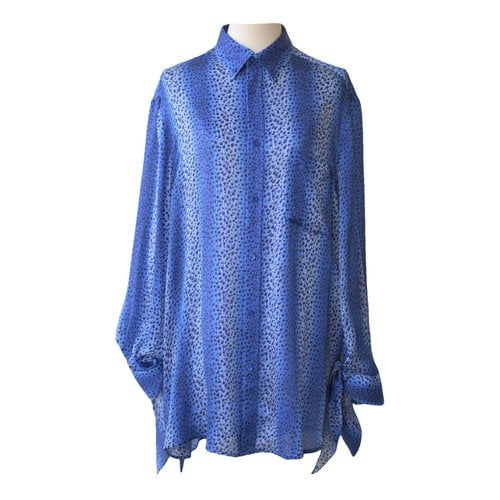 Pre-owned Balenciaga Silk Blouse In Blue