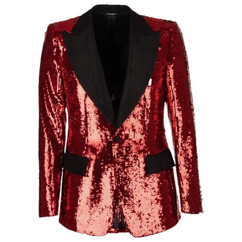 Pre-owned Dolce & Gabbana Glitter Jacket In Red