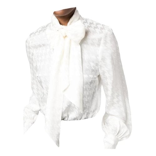 Pre-owned Msgm Silk Blouse In White
