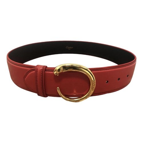 Pre-owned Cartier Leather Belt In Red