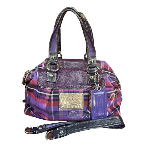 Pre-owned Coach Princess Street Dome Satchel Cloth Handbag In Purple
