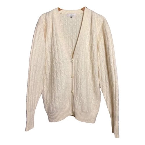 Pre-owned Burberry Cashmere Cardigan In White