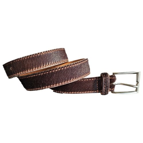 Pre-owned Etro Leather Tie In Brown