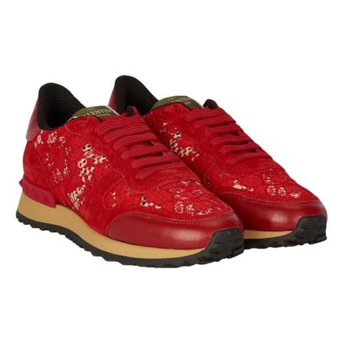 Pre-owned Valentino Garavani Rockrunner Cloth Trainers In Red