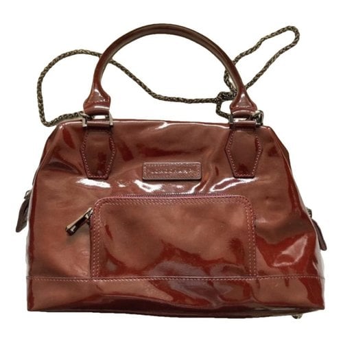 Pre-owned Longchamp Patent Leather Handbag In Burgundy