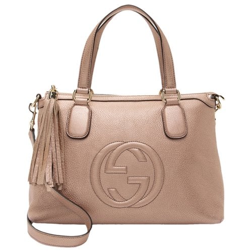 Pre-owned Gucci Soho Leather Satchel In Pink