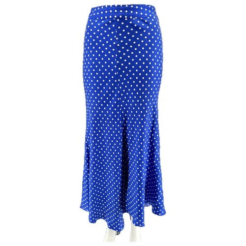 Pre-owned Walk Of Shame Silk Maxi Skirt In Blue