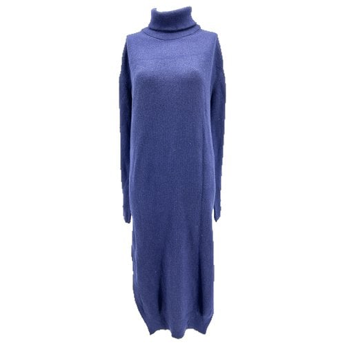 Pre-owned Nanushka Wool Maxi Dress In Blue
