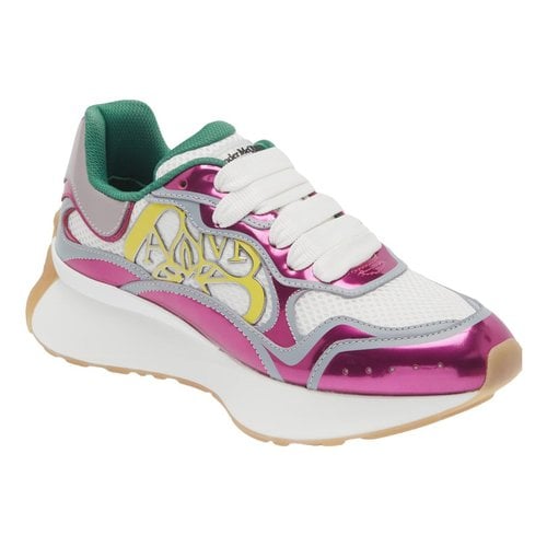Pre-owned Alexander Mcqueen Sprint Runner Leather Trainers In Multicolour
