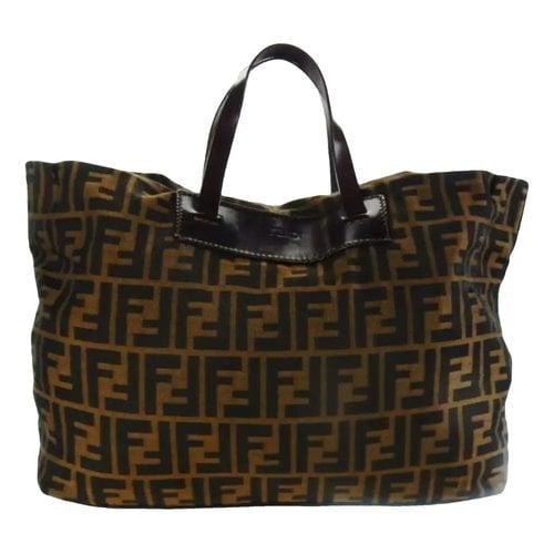 Pre-owned Fendi Roll Bag Leather Handbag In Brown