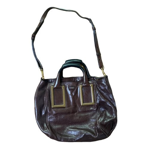 Pre-owned Chloé Ethel Leather Handbag In Burgundy