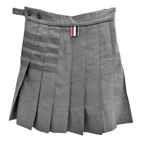 Pre-owned Thom Browne Wool Mini Skirt In Grey