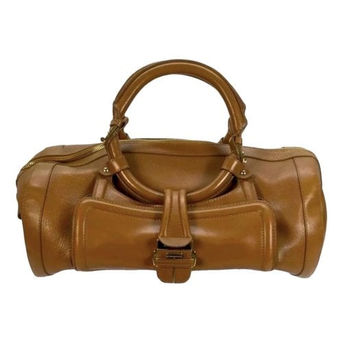Pre-owned Jimmy Choo Leather Bowling Bag In Brown