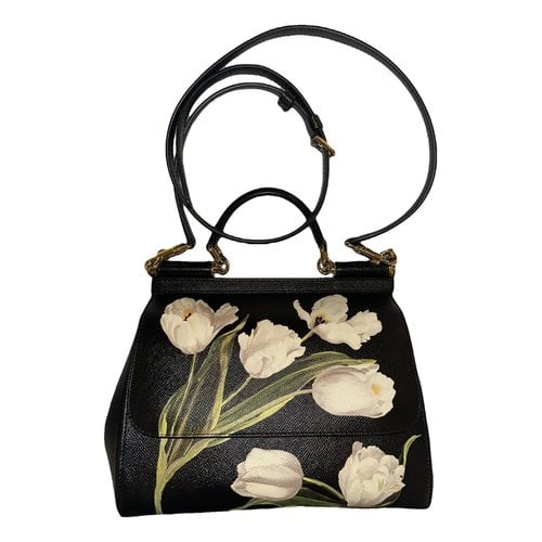 Pre-owned Dolce & Gabbana Sicily Leather Handbag In Multicolour