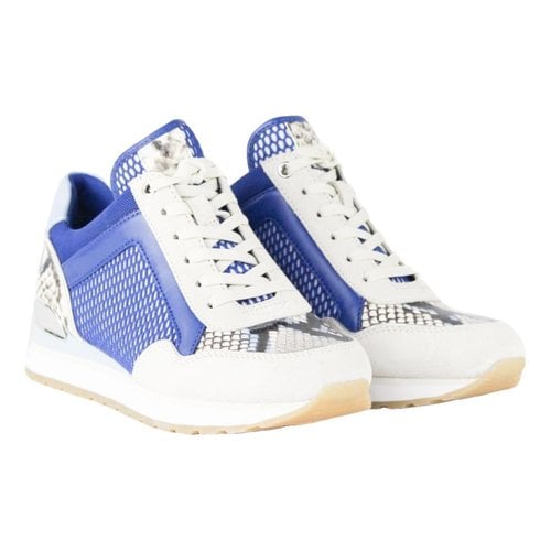 Pre-owned Michael Kors Alligator Trainers In Blue