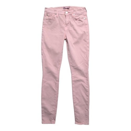 Pre-owned 7 For All Mankind Slim Jeans In Pink