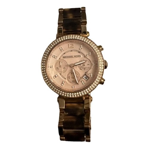 Pre-owned Michael Kors Pink Gold Watch In Other