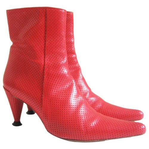 Pre-owned Free Lance Leather Boots In Red