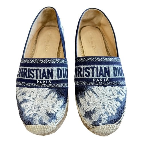 Pre-owned Dior Granville Cloth Espadrilles In Navy