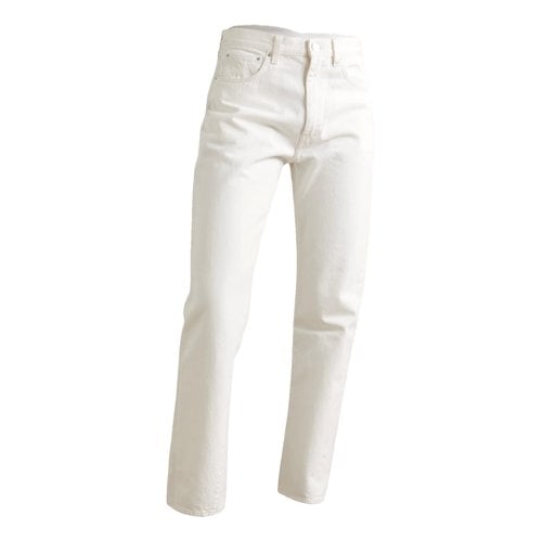 Pre-owned Totême Original Straight Jeans In White