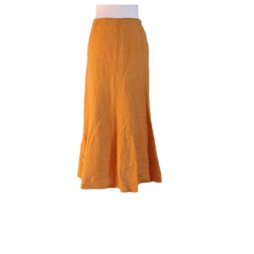 Pre-owned Luisa Spagnoli Linen Mid-length Skirt In Orange
