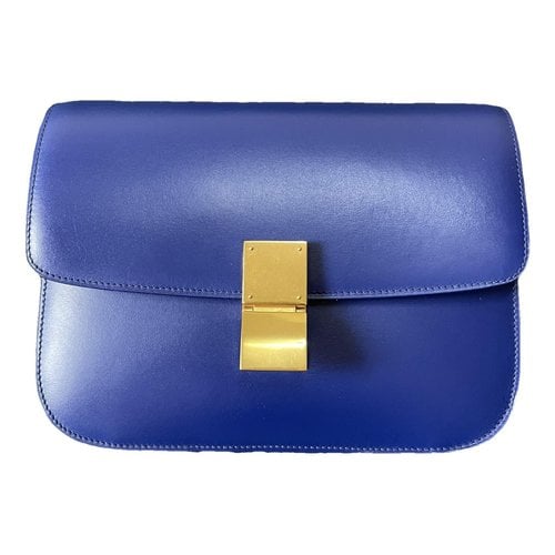 Pre-owned Celine Classic Leather Crossbody Bag In Blue