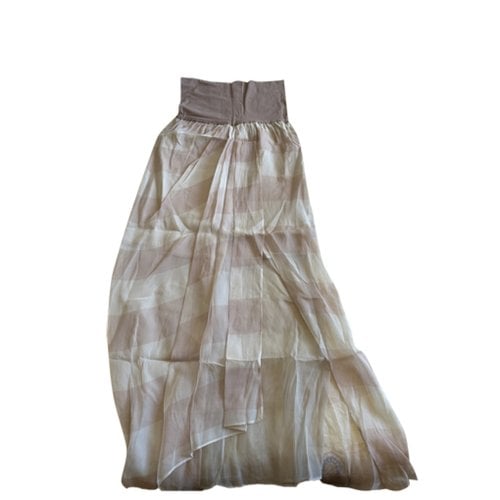 Pre-owned Brunello Cucinelli Silk Maxi Skirt In Pink