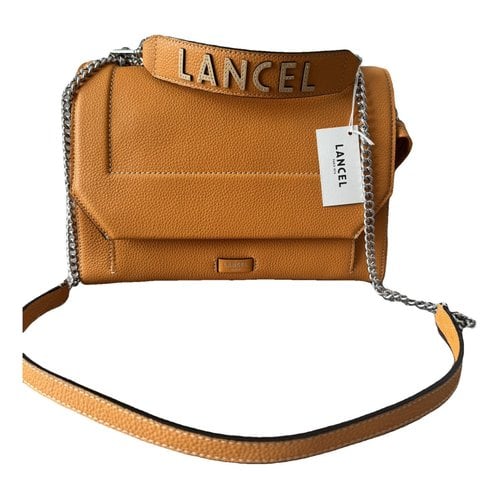 Pre-owned Lancel Ninon Leather Crossbody Bag In Orange