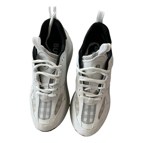 Pre-owned Burberry Regis Cloth Trainers In White