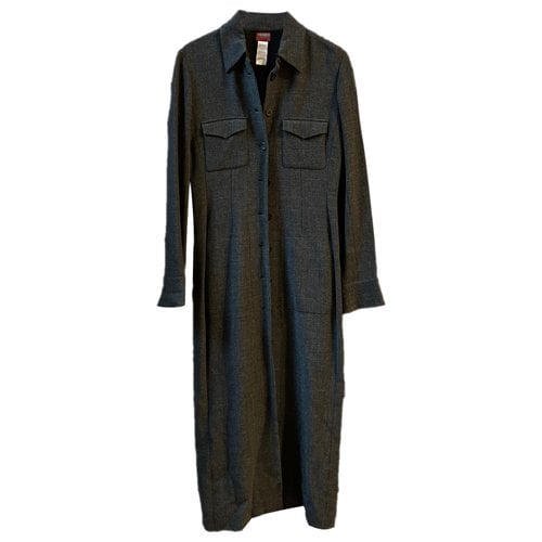 Pre-owned Kenzo Wool Coat In Grey