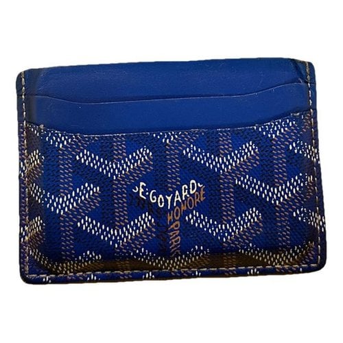 Pre-owned Goyard Saint Sulpice Leather Small Bag In Blue