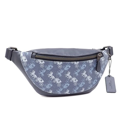 Pre-owned Coach Cloth Satchel In Navy