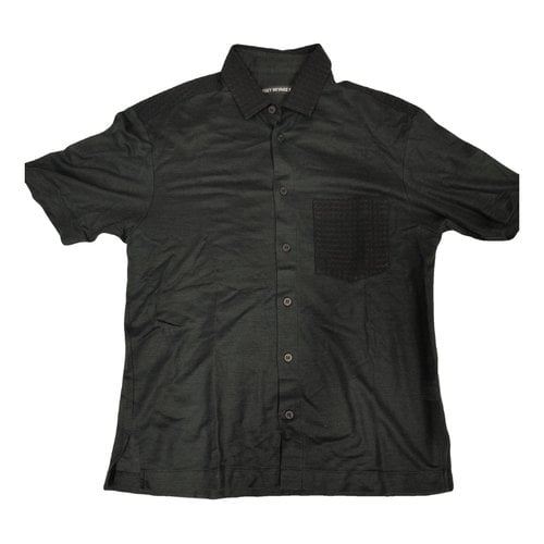 Pre-owned Issey Miyake Linen Polo Shirt In Black