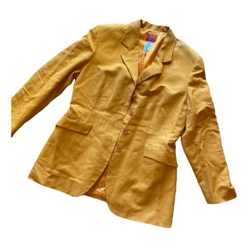 Pre-owned Kenzo Linen Blazer In Orange