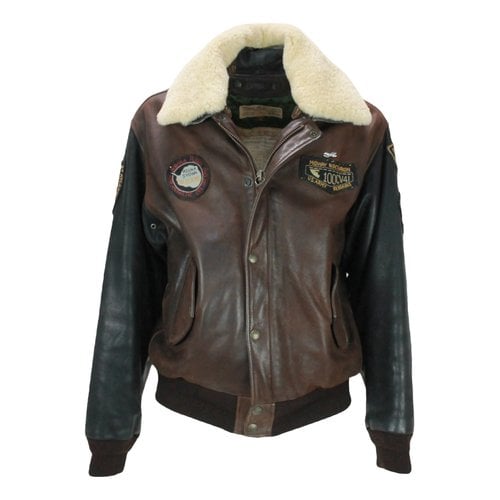 Pre-owned Aviator Nation Leather Vest In Brown