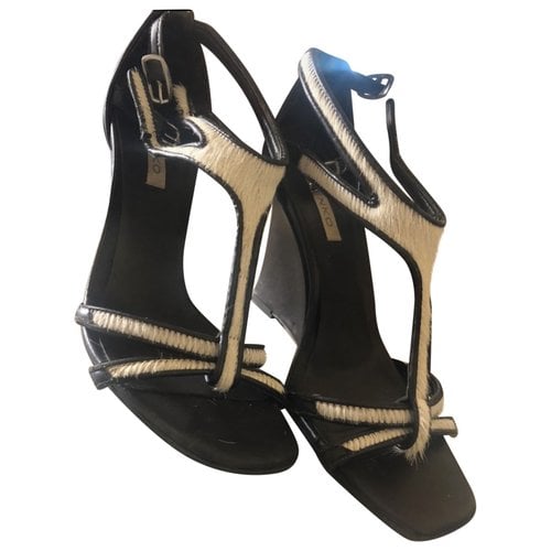 Pre-owned Pinko Leather Sandals In Brown