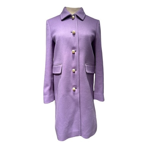 Pre-owned Gucci Wool Peacoat In Purple